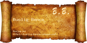 Buslig Bence névjegykártya