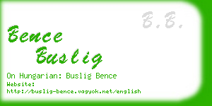 bence buslig business card